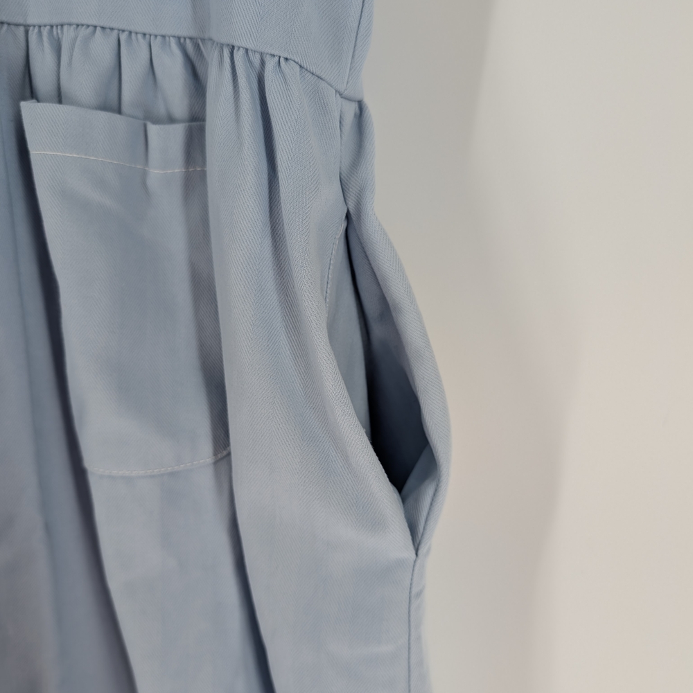 OLIVE Casual Blue Sleeveless Contemporary Cottage core Neutral Maxi Sundress L - Picture 8 of 13